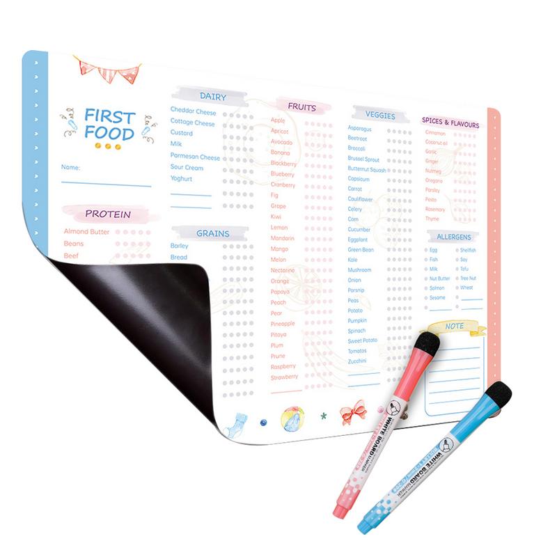 Baby Food Tracker - Reusable First Foods Tracker Checklist Fidget