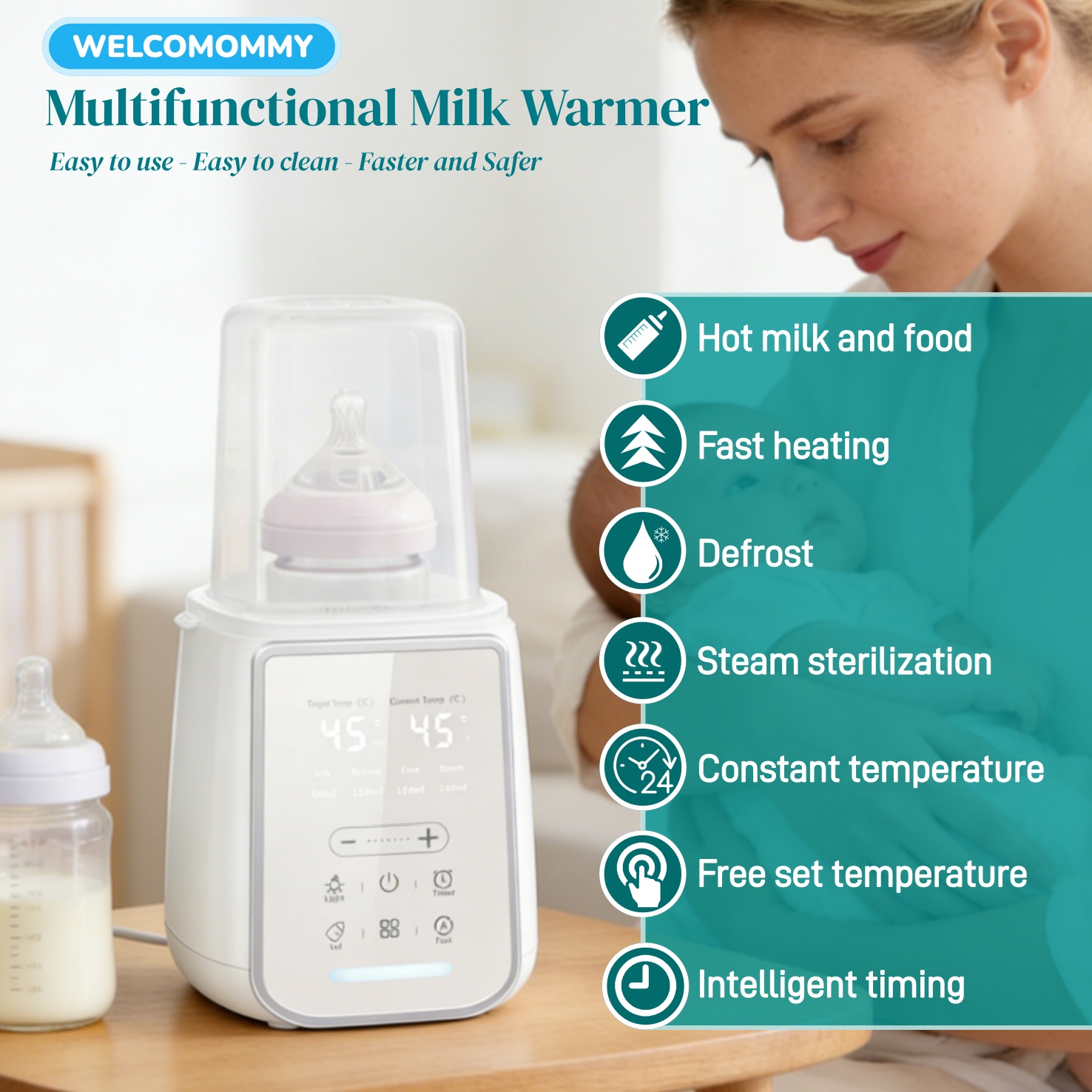Baby Food Warmer - 8In1 Baby Bottle Breast Milk Warmer