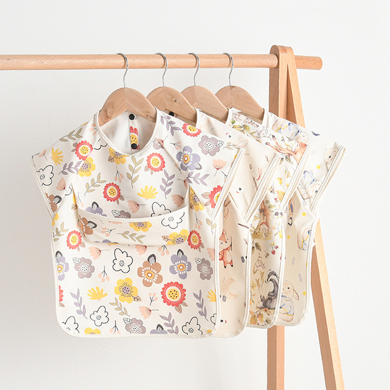 Baby Food Quantity - Newborn Baby Bibs Blouse Waterproof No-sleeved