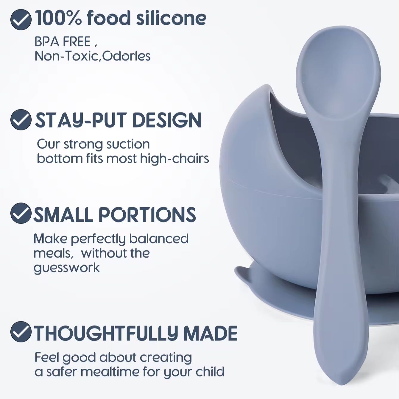 2PC Silicone Sucker Bowl Feedi - đánh giá và giá Baby Food Quantity