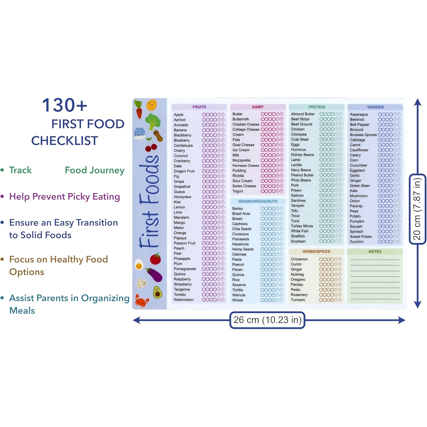 Baby First Foods Tracker, High - đánh giá và giá Baby Food Tracker